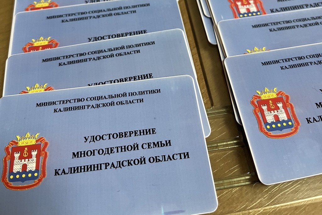 Калининградские многодетные семьи начали получать пластиковые карты